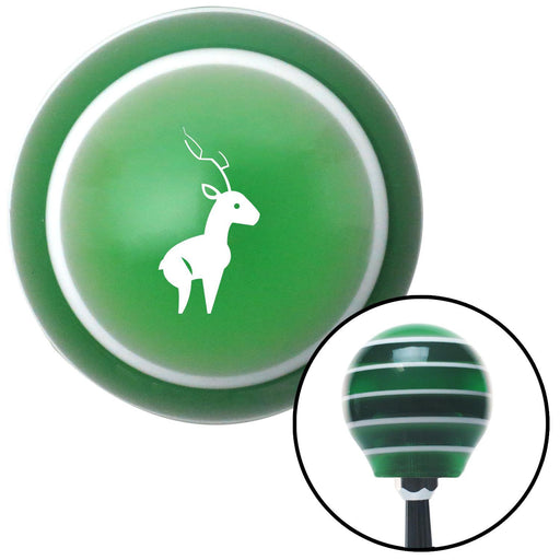 White Deer Green Stripe Shift Knob with M16 x 15 Insert