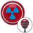 Blue Nuclear Hazard Symbol Red Stripe Shift Knob with M16 x 15 Insert