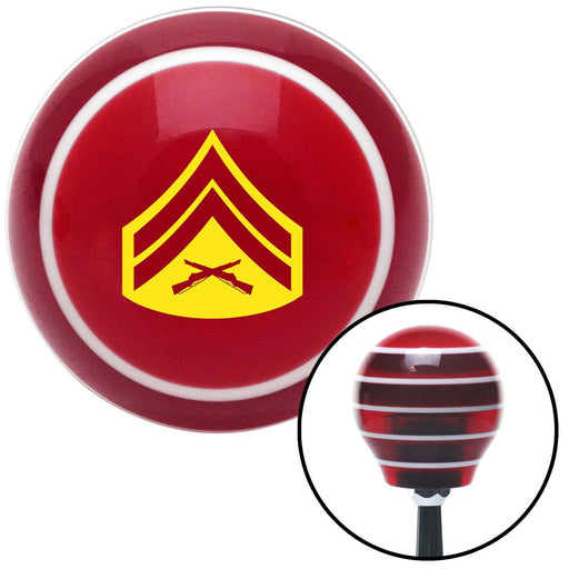 Yellow 03 Corporal Red Stripe Shift Knob with M16 x 15 Insert