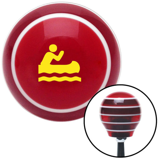 Yellow Marine in Canoe Red Stripe Shift Knob with M16 x 15 Insert