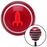 Red Rocketship Red Stripe Shift Knob with M16 x 15 Insert