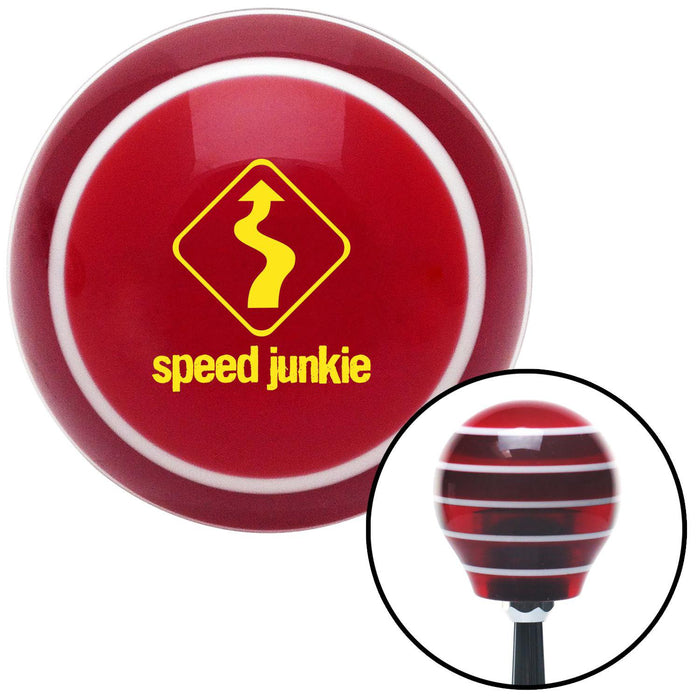 Yellow Speed Junkie Red Stripe Shift Knob with M16 x 15 Insert