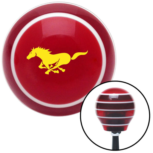 Yellow Mustang Red Stripe Shift Knob with M16 x 15 Insert