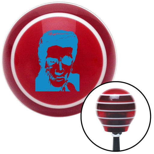 Blue Elvis Red Stripe Shift Knob with M16 x 15 Insert