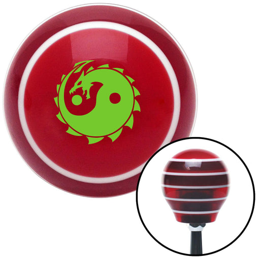 Green Yin Yang Dragon Red Stripe Shift Knob with M16 x 15 Insert