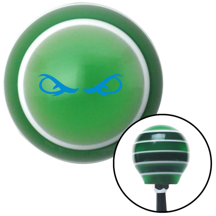 Blue Creepy Eyes Green Stripe Shift Knob with M16 x 15 Insert