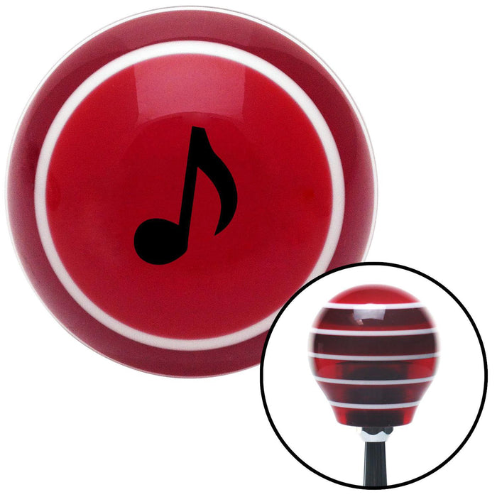 Black Musical Note Red Stripe Shift Knob with M16 x 15 Insert