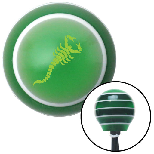 Green Small Scorpion Green Stripe Shift Knob with M16 x 15 Insert