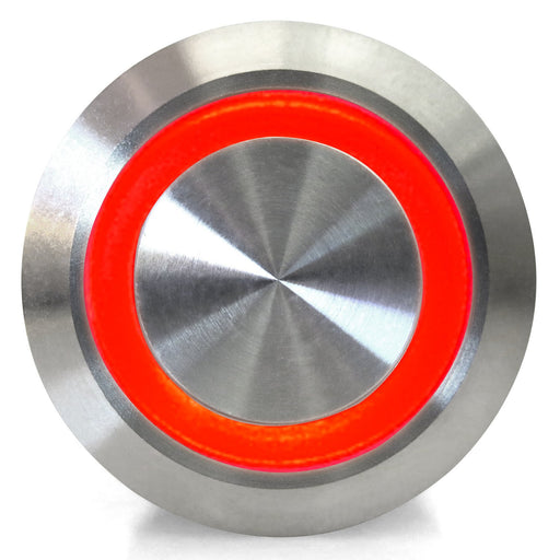 22mm Latching Billet Buttons w LED Red or Yellow Ring