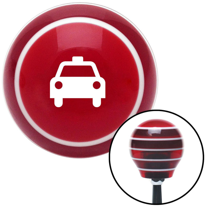 White Taxi Red Stripe Shift Knob with M16 x 15 Insert