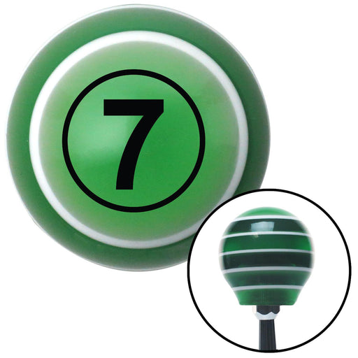 Black Ball 7 Green Stripe Shift Knob with M16 x 15 Insert