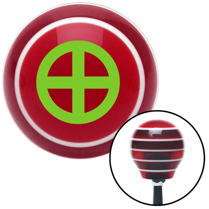 Green Sun Cross Red Stripe Shift Knob with M16 x 15 Insert