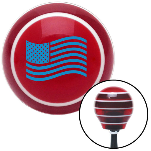 Blue US Flag Red Stripe Shift Knob with M16 x 15 Insert