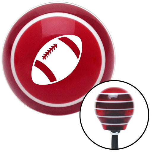 White Football Red Stripe Shift Knob with M16 x 15 Insert