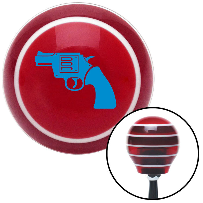 Blue Hand Gun Red Stripe Shift Knob with M16 x 15 Insert