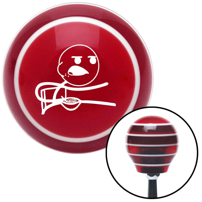 White Cereal Guy Red Stripe Shift Knob with M16 x 15 Insert