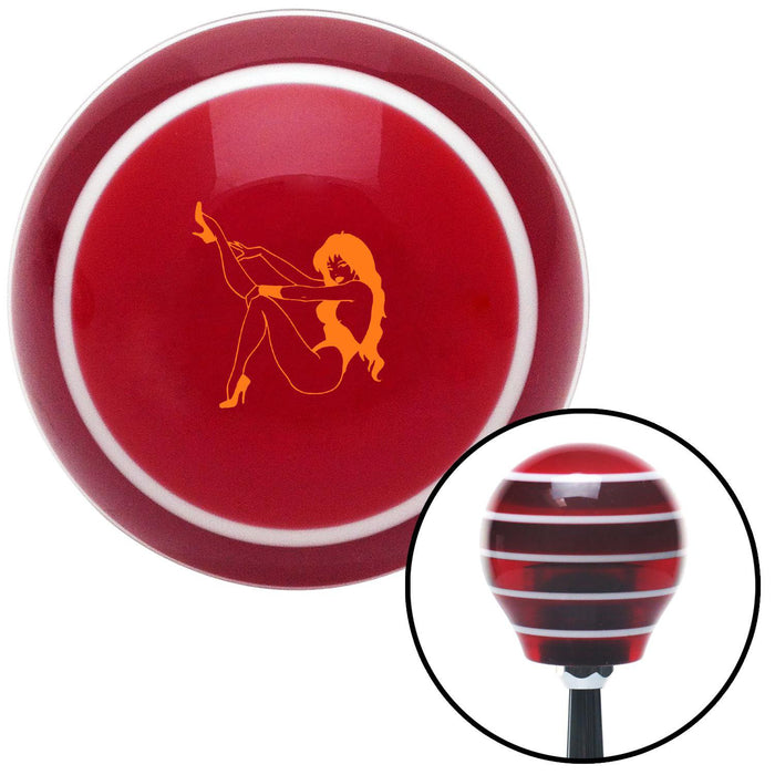 Orange Sexy Girl Detailed Silhouette Red Stripe Shift Knob with M16 x 15 Insert