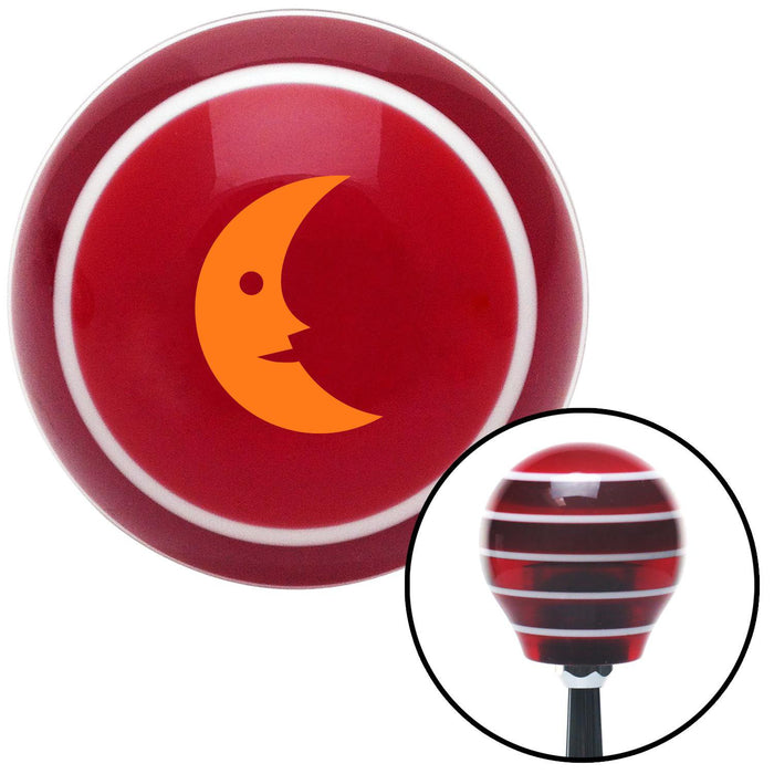 Orange Crescent Moon Red Stripe Shift Knob with M16 x 15 Insert