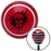 Black Skull in a Mess Red Stripe Shift Knob with M16 x 15 Insert