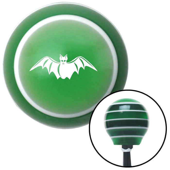 White Bat Green Stripe Shift Knob with M16 x 15 Insert