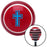 Blue Christian Cross Red Stripe Shift Knob with M16 x 15 Insert