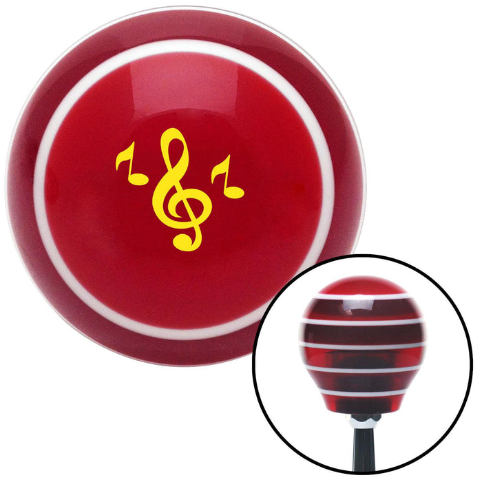 Yellow Treble Clef Red Stripe Shift Knob with M16 x 15 Insert