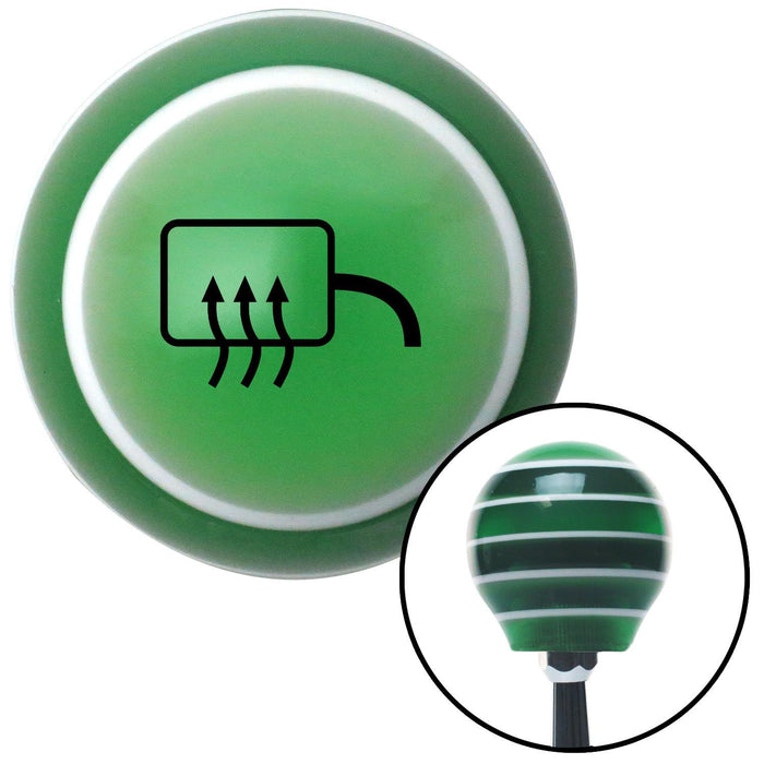 Black Defrost Window Green Stripe Shift Knob with M16 x 15 Insert