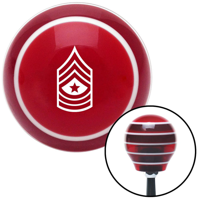 White Sergeant Major Red Stripe Shift Knob with M16 x 15 Insert