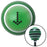 Black Dotted Arrow Down Green Stripe Shift Knob with M16 x 15 Insert