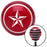 White Tattoo Star Thin Red Stripe Shift Knob with M16 x 15 Insert