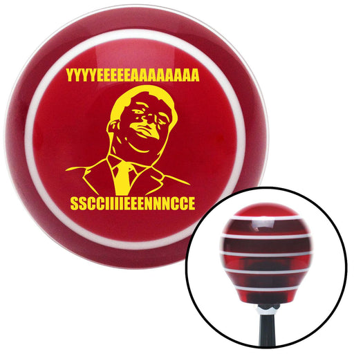 Yellow Neil Degrasse Tyson Red Stripe Shift Knob with M16 x 15 Insert