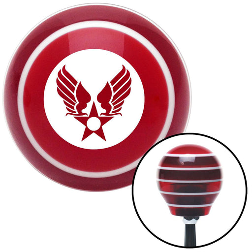 White Army Air Corps Red Stripe Shift Knob with M16 x 15 Insert