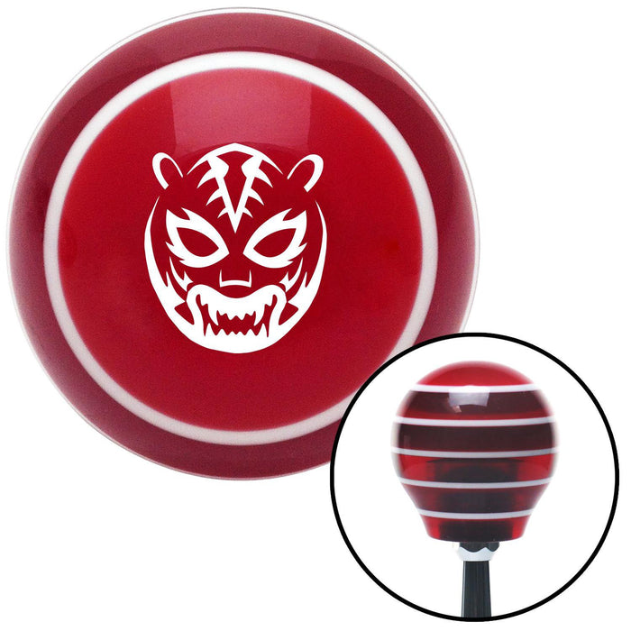 White Lucha Libre Mask Red Stripe Shift Knob with M16 x 15 Insert