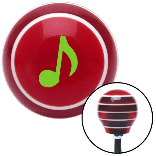 Green Music Note Red Stripe Shift Knob with M16 x 15 Insert