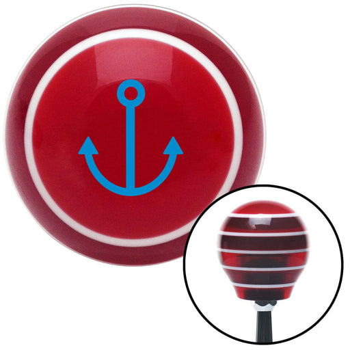 Blue Marine Anchor Red Stripe Shift Knob with M16 x 15 Insert