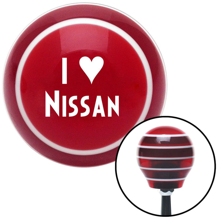 White I 3 NISSAN Red Stripe Shift Knob with M16 x 15 Insert