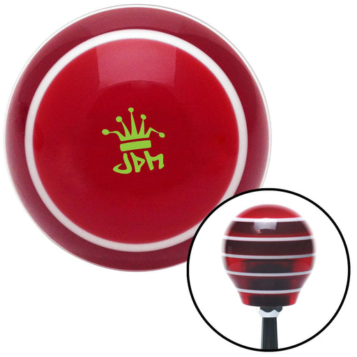 Green JDM King Red Stripe Shift Knob with M16 x 15 Insert