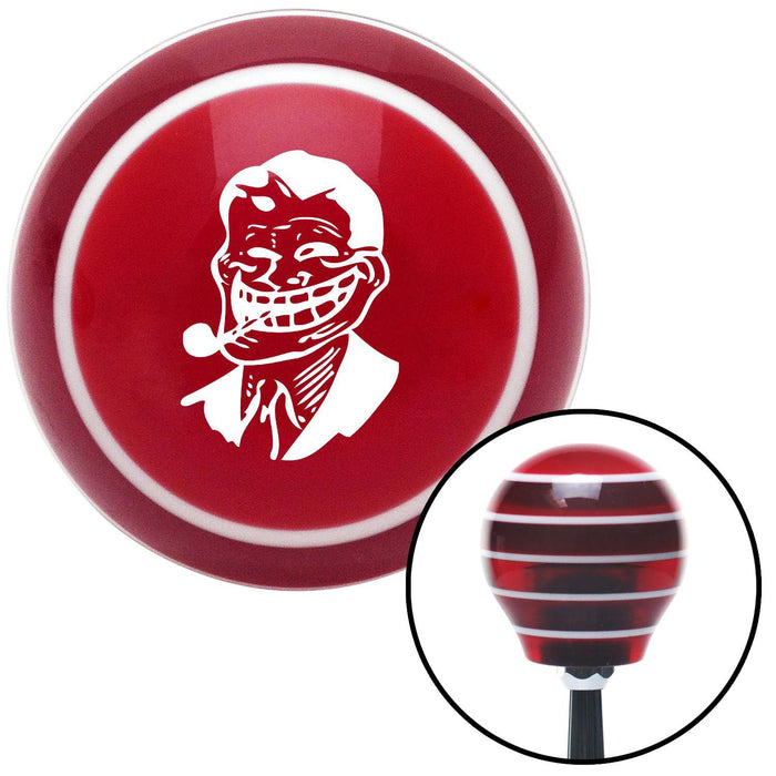 White Troll Dad Red Stripe Shift Knob with M16 x 15 Insert