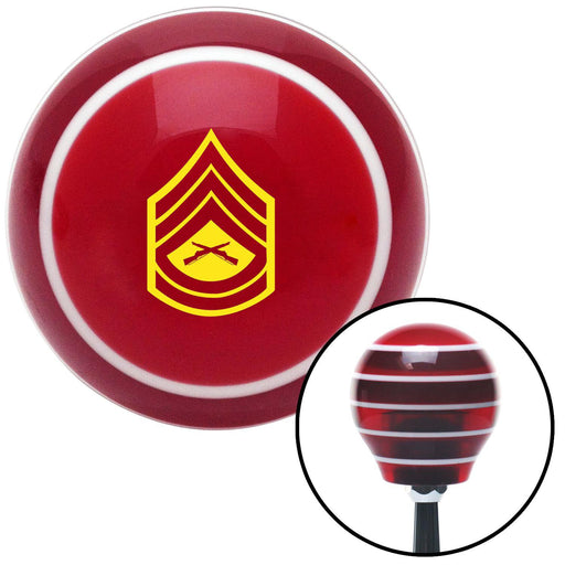 Yellow 06 Gunnery Sergeant Red Stripe Shift Knob with M16 x 15 Insert