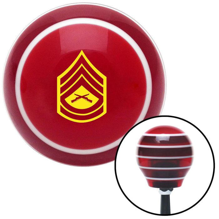 Yellow 06 Gunnery Sergeant Red Stripe Shift Knob with M16 x 15 Insert