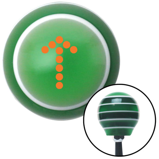 Orange Dotted Directional Arrow Up Green Stripe Shift Knob with M16 x 15 Insert