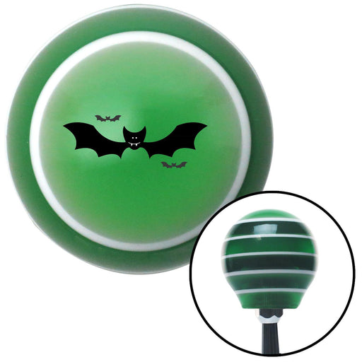 Bats Green Stripe Shift Knob with M16 x 15 Insert