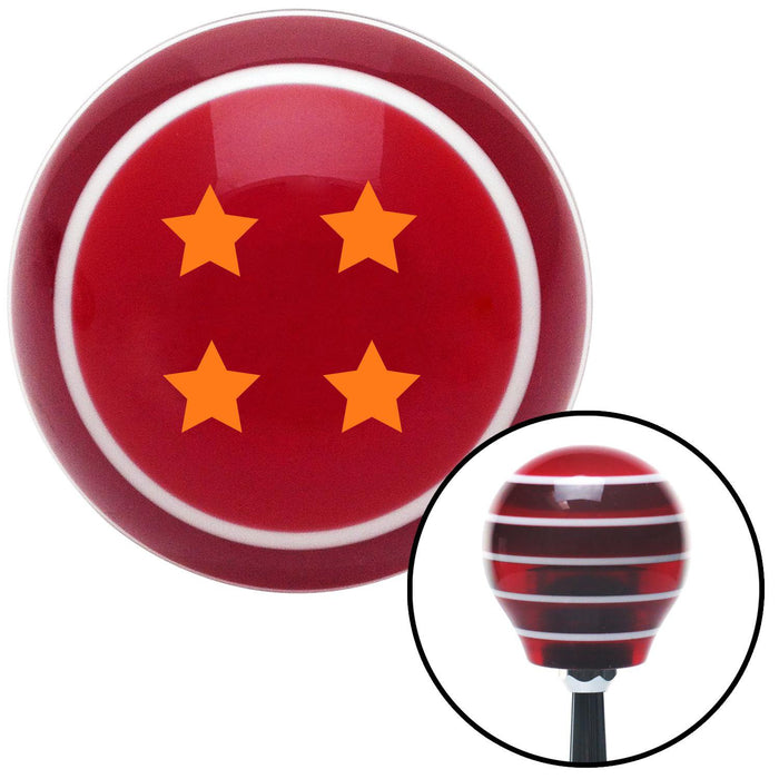 Orange 4 Stars Red Stripe Shift Knob with M16 x 15 Insert