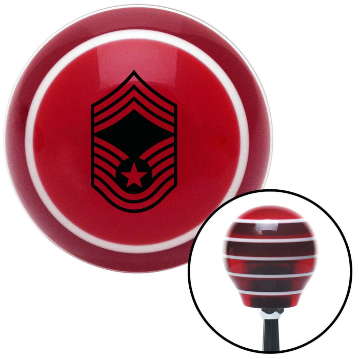 Black Chief Master Sergeant Red Stripe Shift Knob with M16 x 15 Insert