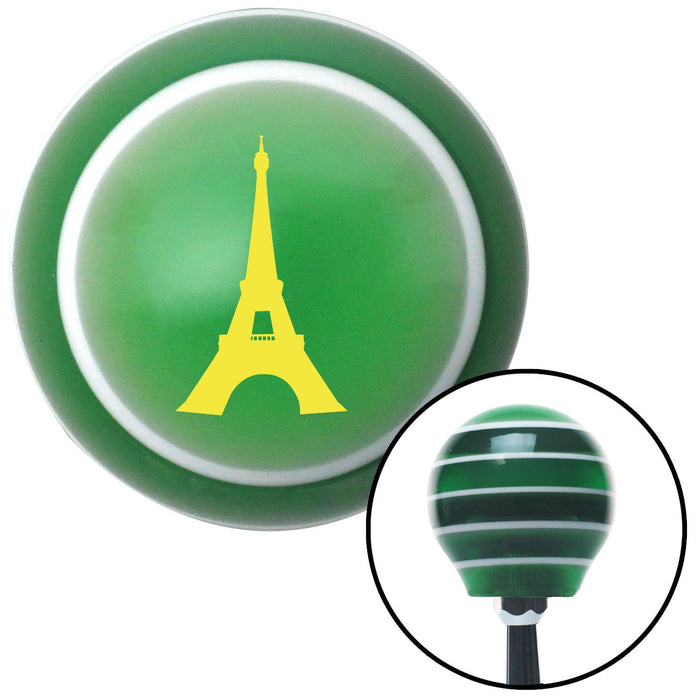 Yellow The Eiffel Tower Green Stripe Shift Knob with M16 x 15 Insert