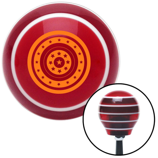 Orange Star Target Red Stripe Shift Knob with M16 x 15 Insert