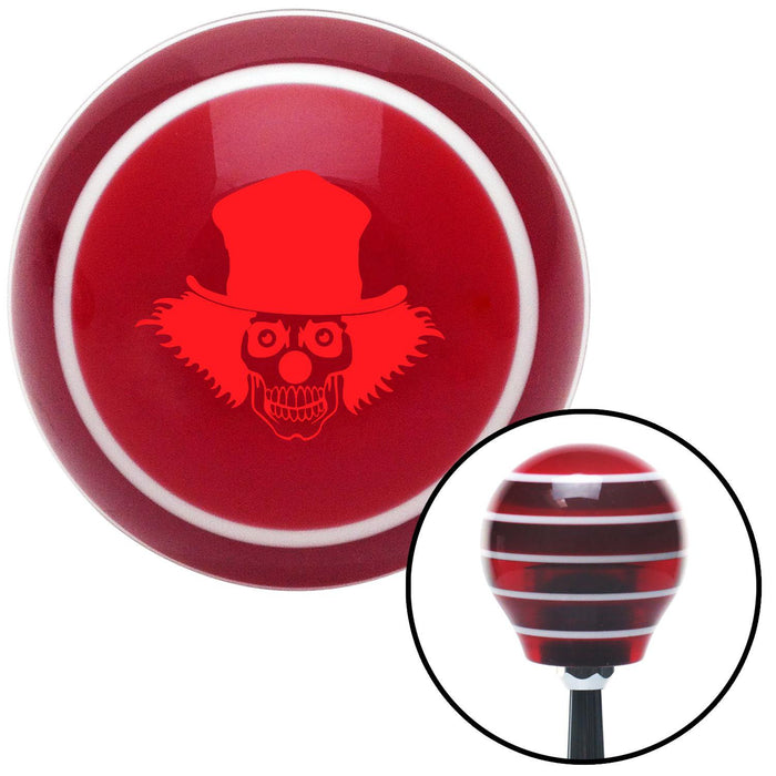 Red Skull Clown Red Stripe Shift Knob with M16 x 15 Insert