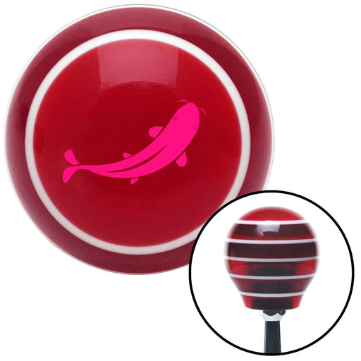 Pink Marine Koi Red Stripe Shift Knob with M16 x 15 Insert