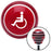 White Wheelchair Red Stripe Shift Knob with M16 x 15 Insert