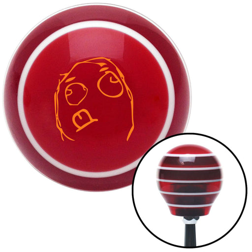 Orange Concentrated Red Stripe Shift Knob with M16 x 15 Insert